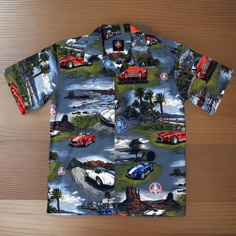 Shelby Graphic Button-Down Shirt - Blue Scenic Print